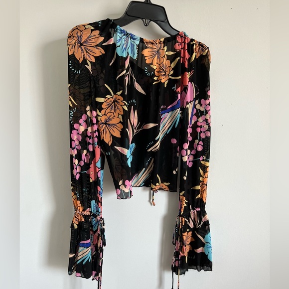 FREE PEOPLE WOMEN’S OF PARADISE TOP BLACK COMBO-SIZE X-SMALL - Picture 15 of 16